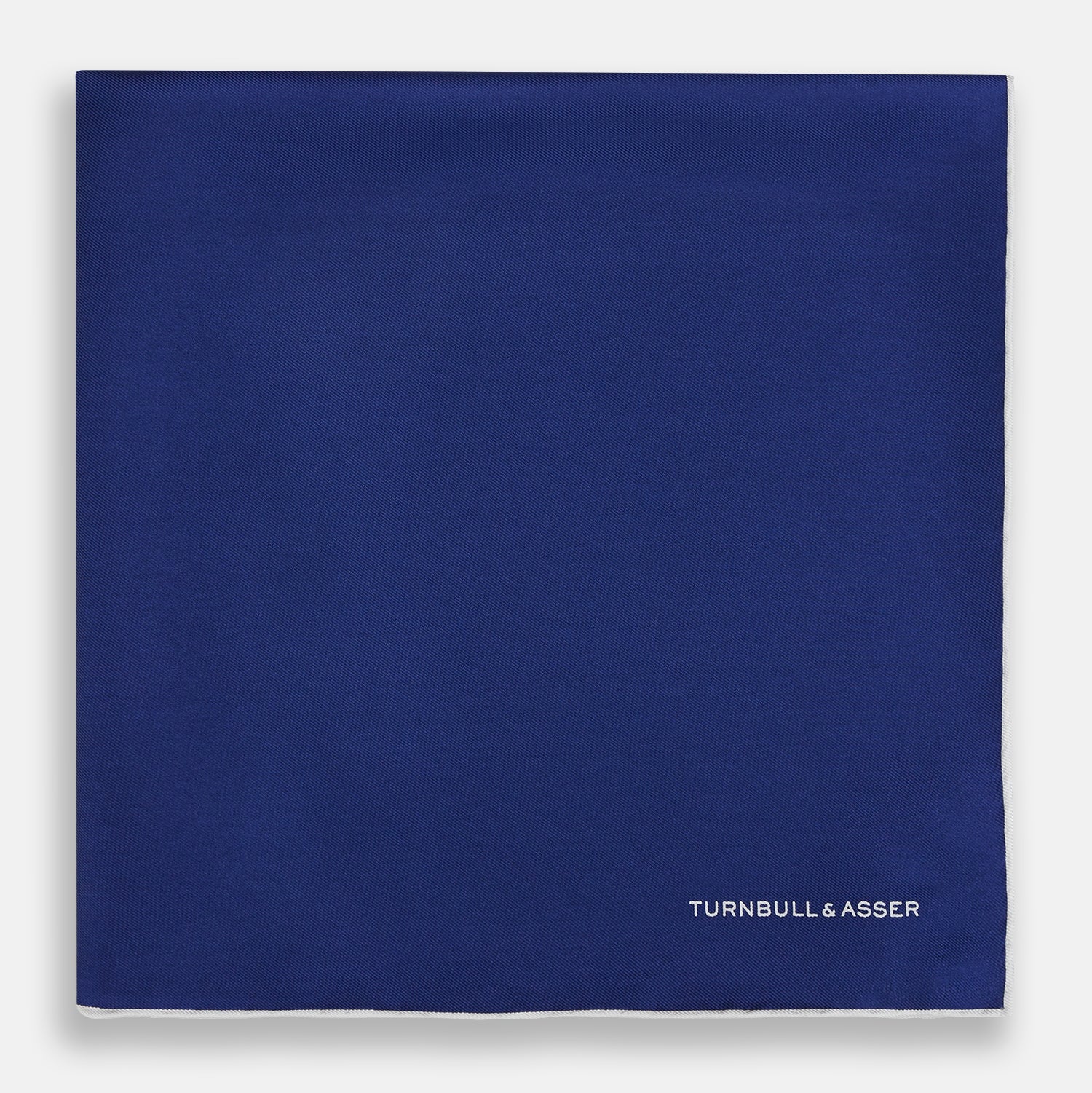 View 3 of product Royal Blue Piped Silk Pocket Square