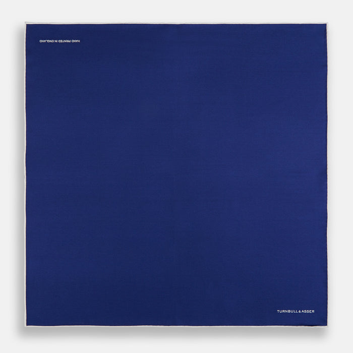 Royal Blue Piped Silk Pocket Square Image 3