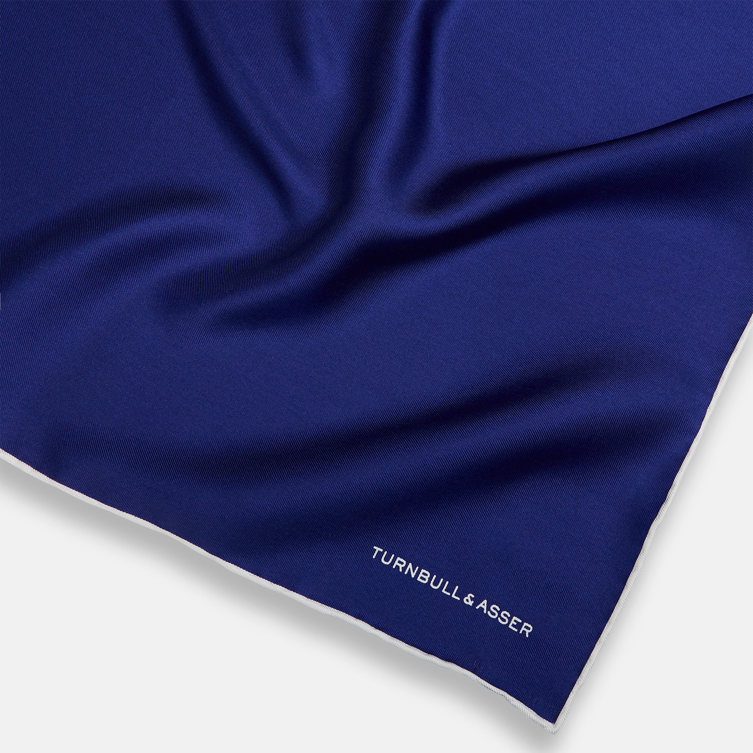 View 2 of product Royal Blue Piped Silk Pocket Square