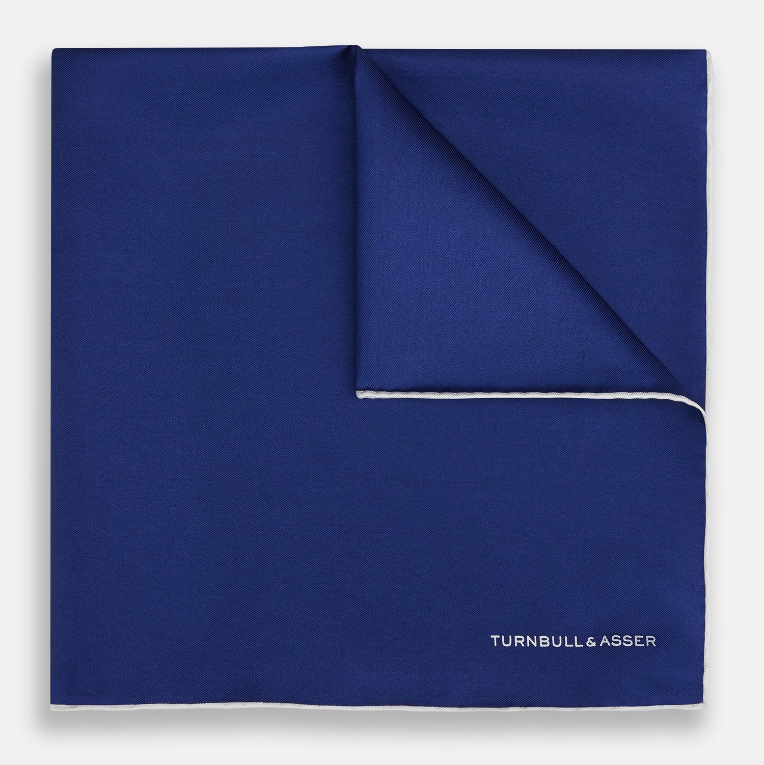View 1 of product Royal Blue Piped Silk Pocket Square