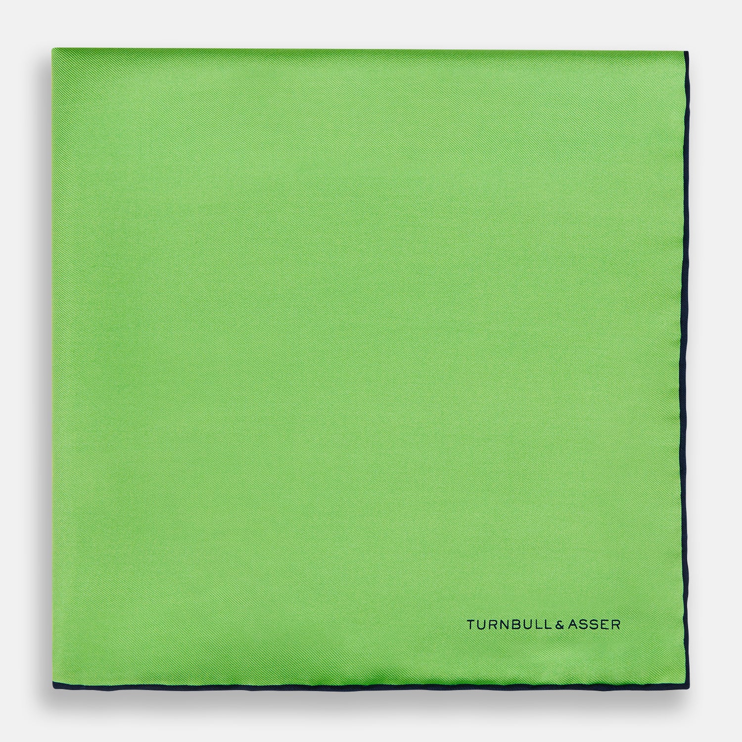 View 3 of product LIGHT GREEN AND BLACK PIPED SILK POCKET SQUARE
