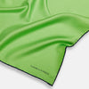 View 2 of product LIGHT GREEN AND BLACK PIPED SILK POCKET SQUARE