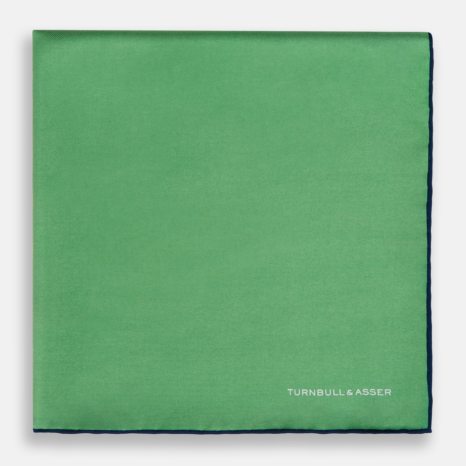 View 3 of product Fern Green Piped Silk Pocket Square
