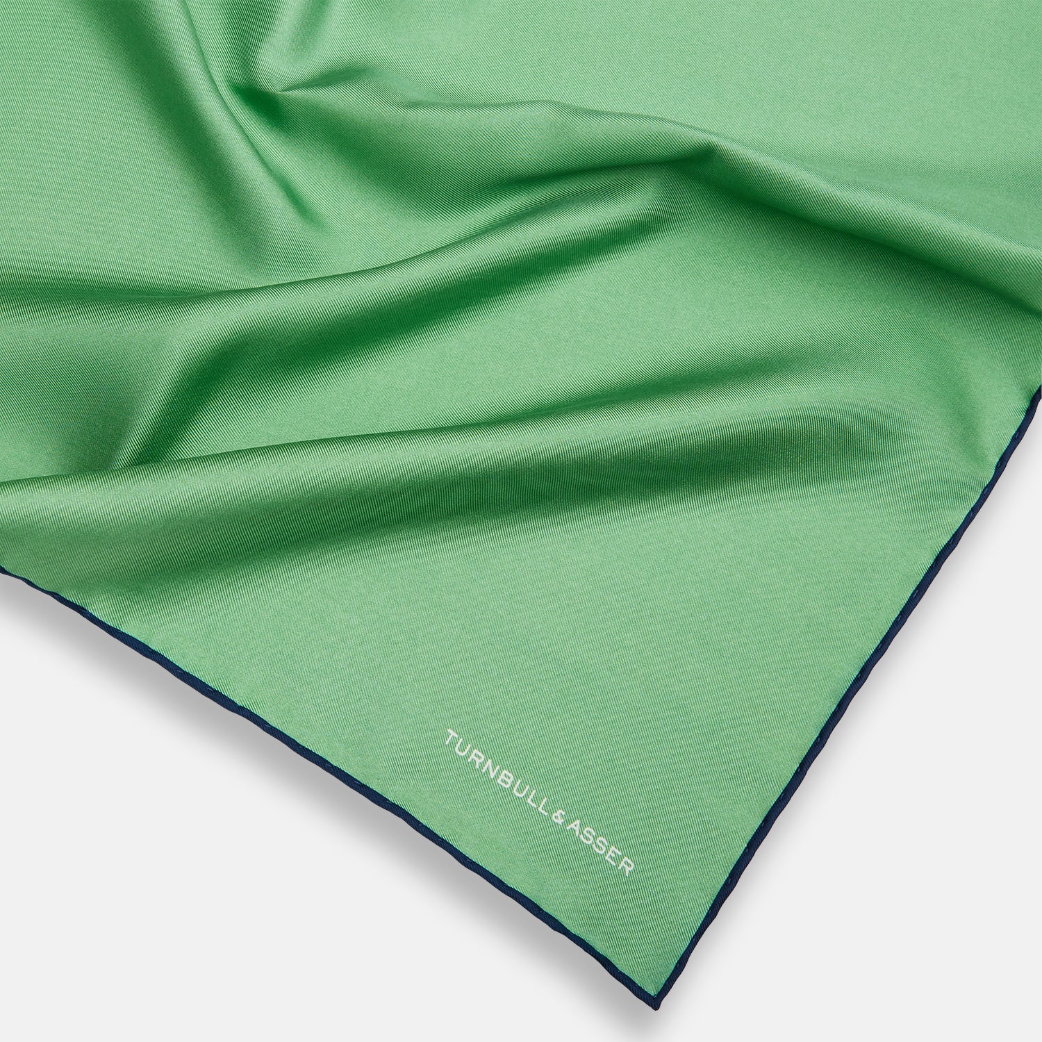 View 2 of product Fern Green Piped Silk Pocket Square