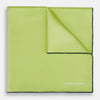 View 1 of product Pistachio Green and Navy Piped Silk Pocket Square