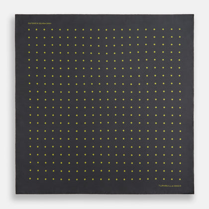 Grey and Lime Spot Silk Pocket Square Image 3