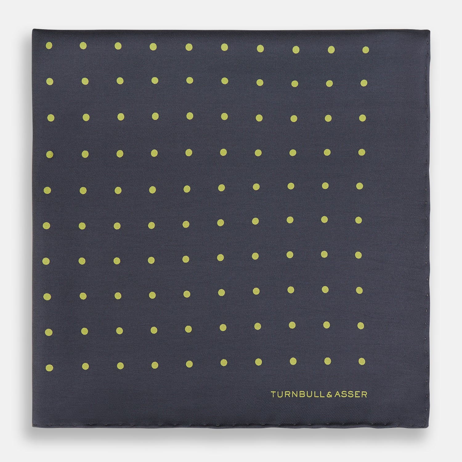 View 3 of product Grey and Lime Spot Silk Pocket Square