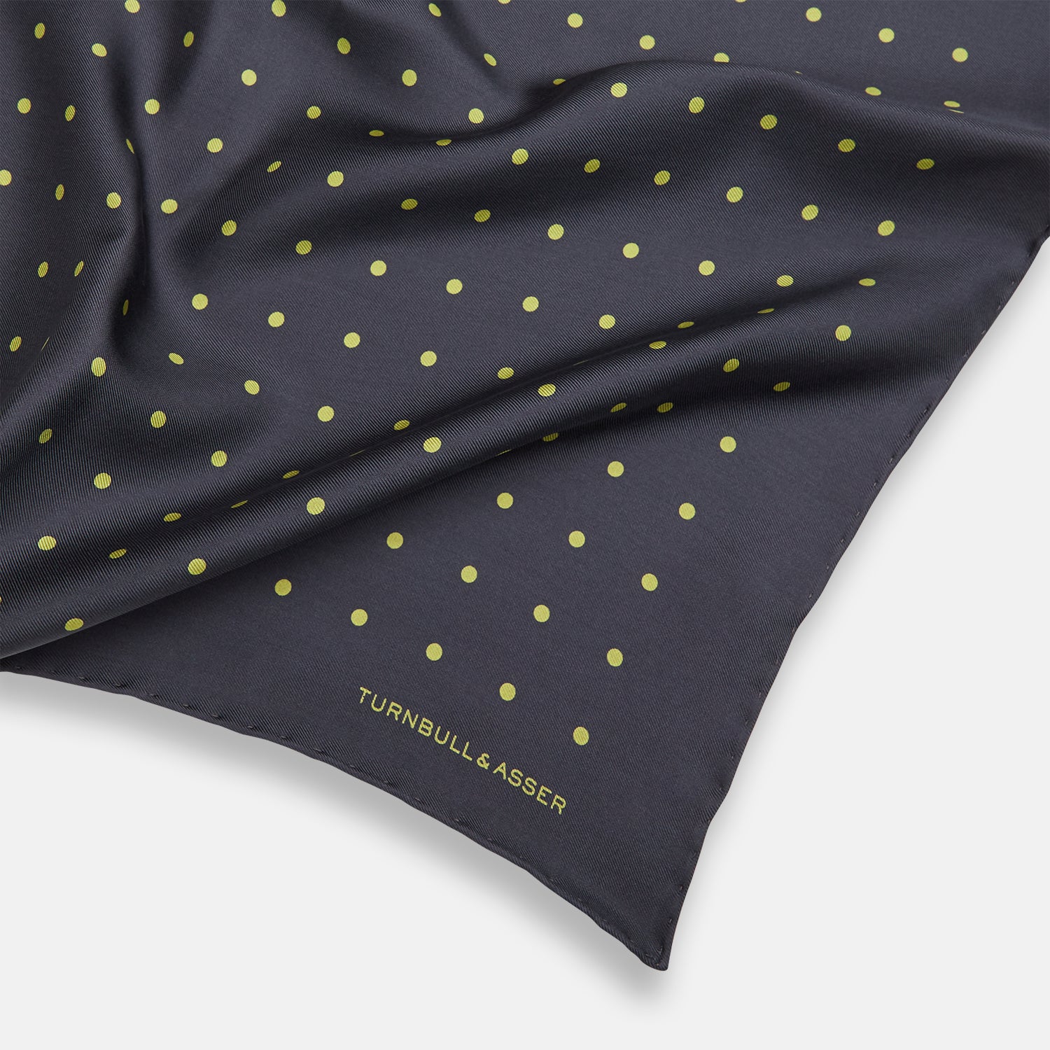 View 2 of product Grey and Lime Spot Silk Pocket Square