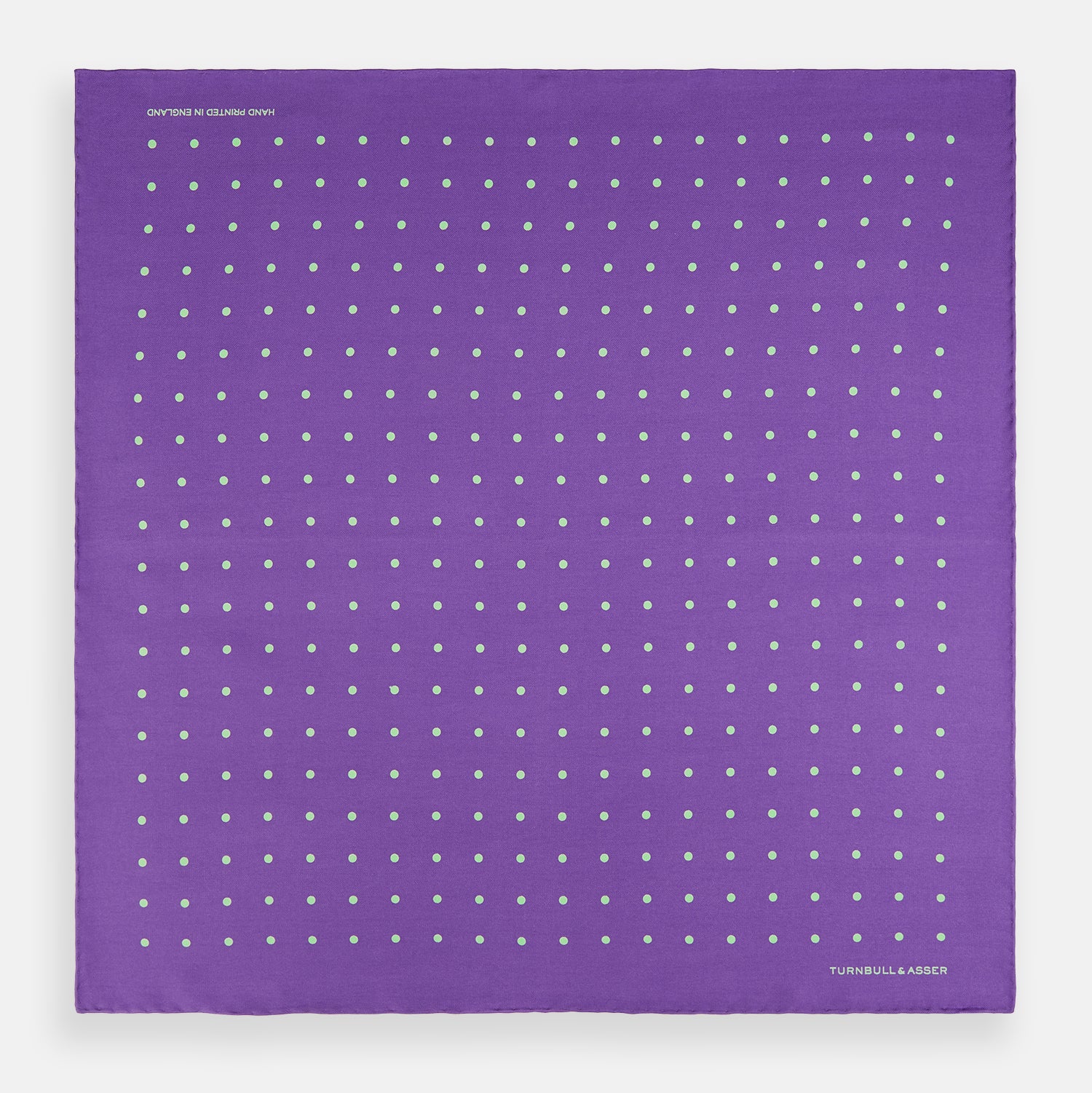 View 4 of product PURPLE AND MINT SPOT SILK POCKET SQUARE