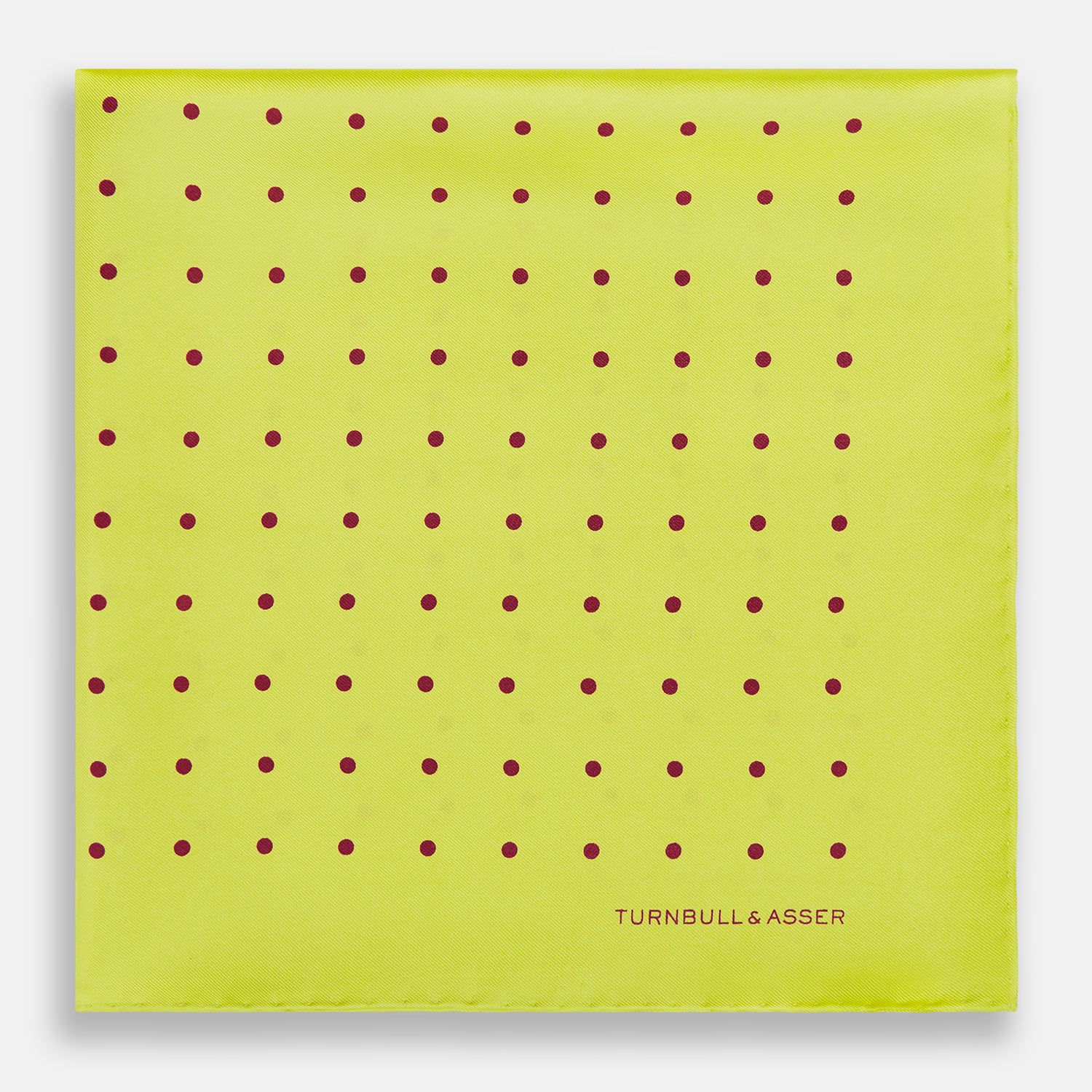 View 3 of product Chartreuse and Mauve Spot Silk Pocket Square