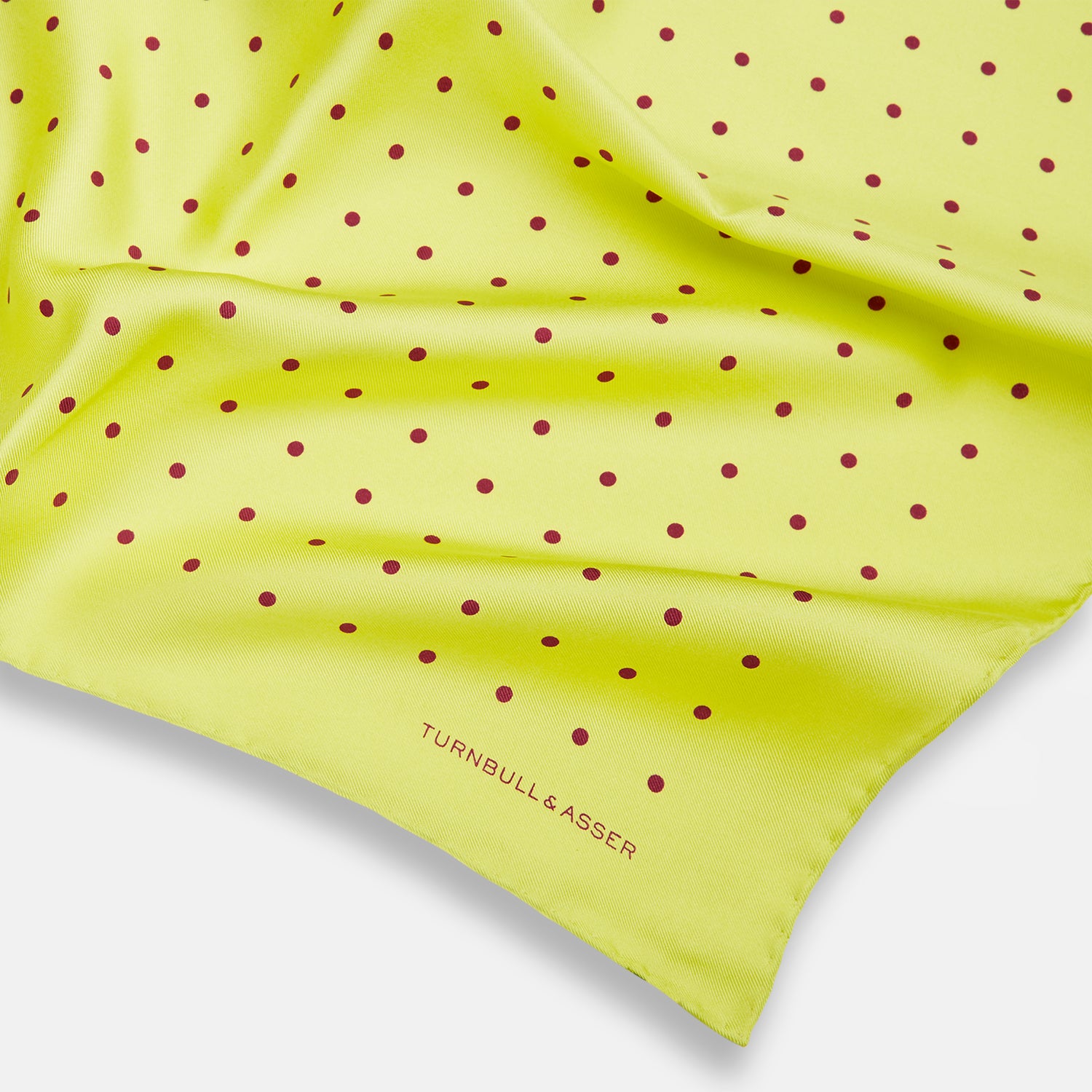 View 2 of product Chartreuse and Mauve Spot Silk Pocket Square