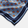 View 2 of product Blue Floral Tile Silk Pocket Square OS