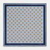 View 4 of product Blue Floral Tile Silk Pocket Square OS