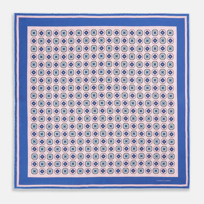 Light Pink Floral Tile Silk Pocket Square Image 3