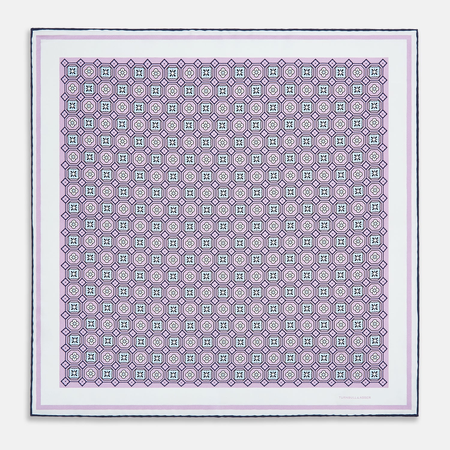View 4 of product Lilac Floral Tile Silk Pocket Square OS