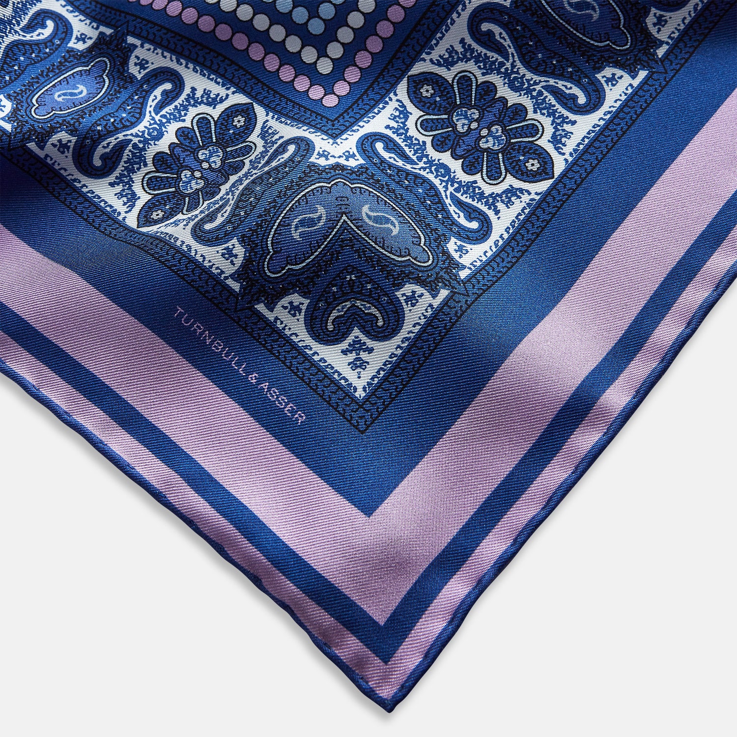 View 2 of product Azzurro Dots and Paisley Silk Pocket Square OS