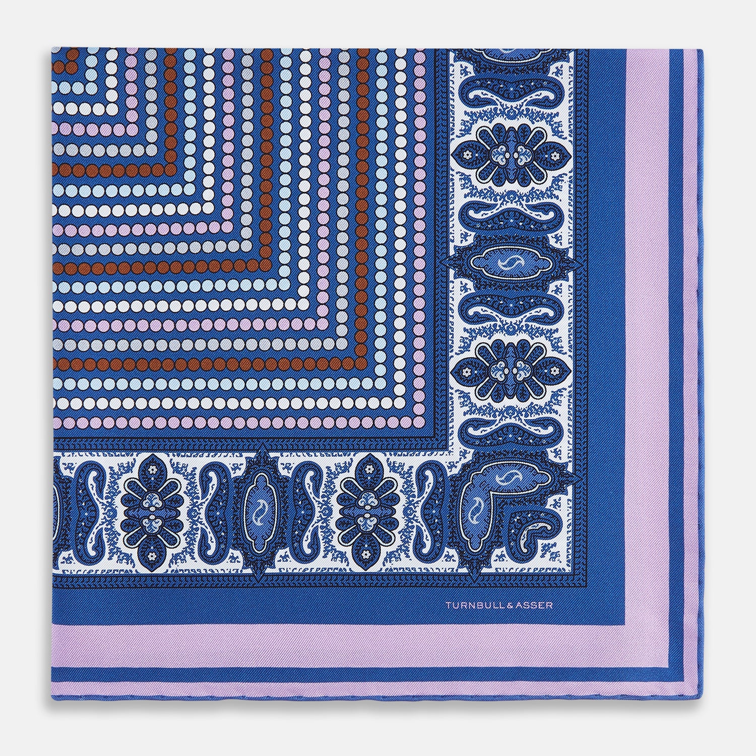 View 3 of product Azzurro Dots and Paisley Silk Pocket Square OS
