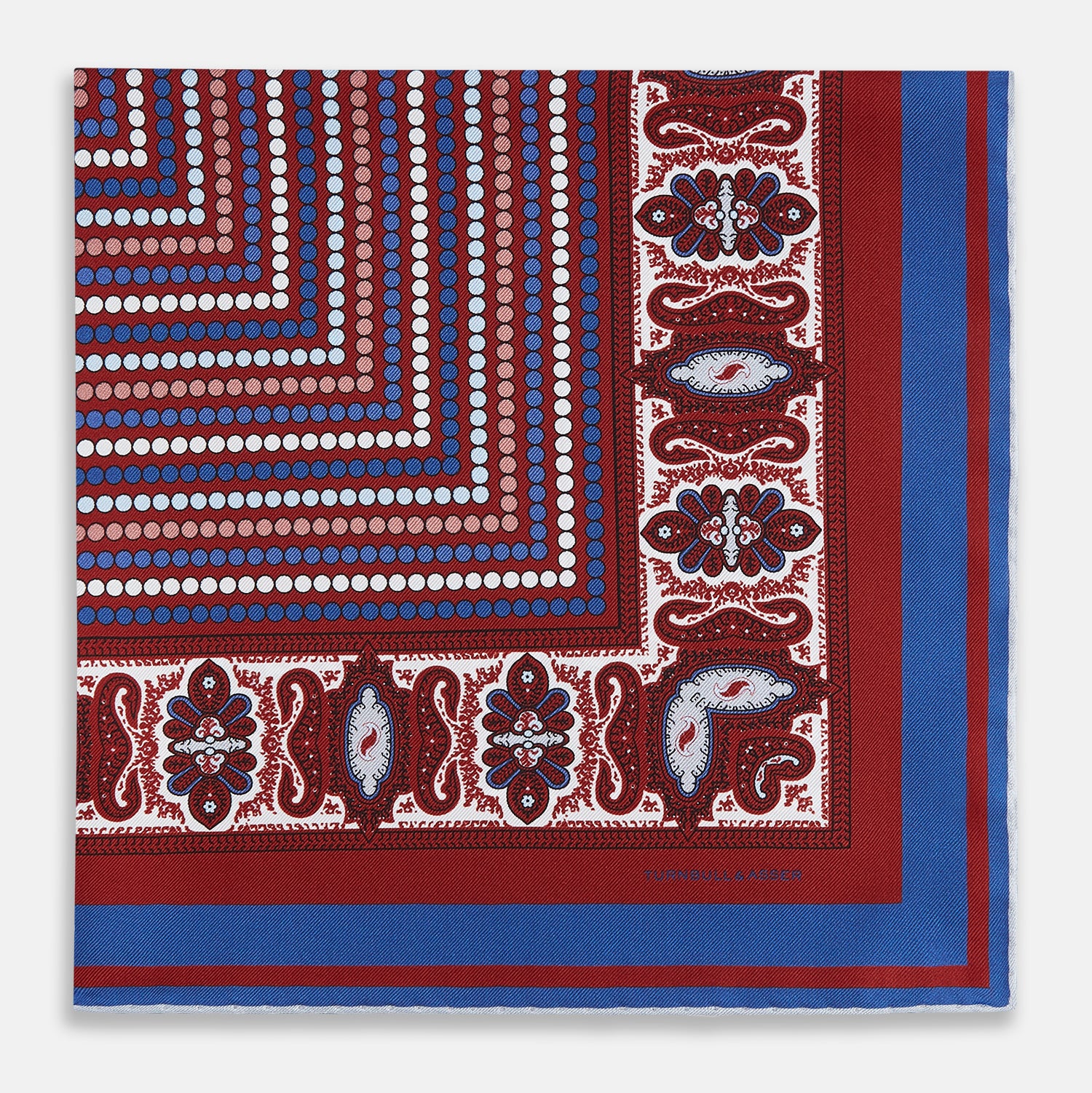 View 3 of product Red Dots and Paisley Silk Pocket Square OS