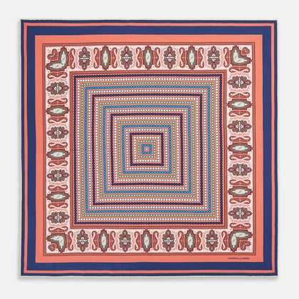 Orange Dots and Paisley Silk Pocket Square Image 3