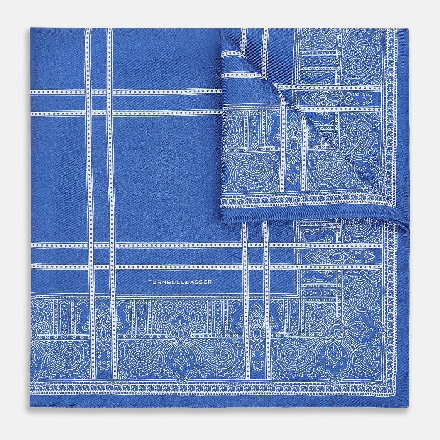 Oiseaubleu Avio Blue Paisley Bandana Patterned Silk Pocket Square – Turnbull