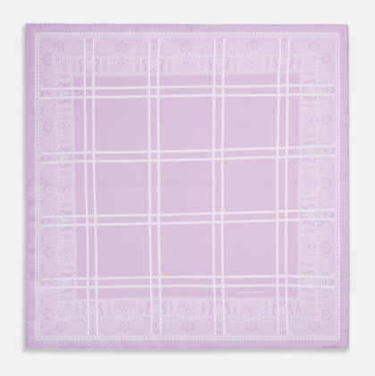 Lilac Paisley Bandana Patterned Silk Pocket Square Image 3