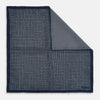 View 3 of product Rosette Navy Pocket Square in Silk