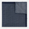 View 4 of product Rosette Navy Pocket Square in Silk