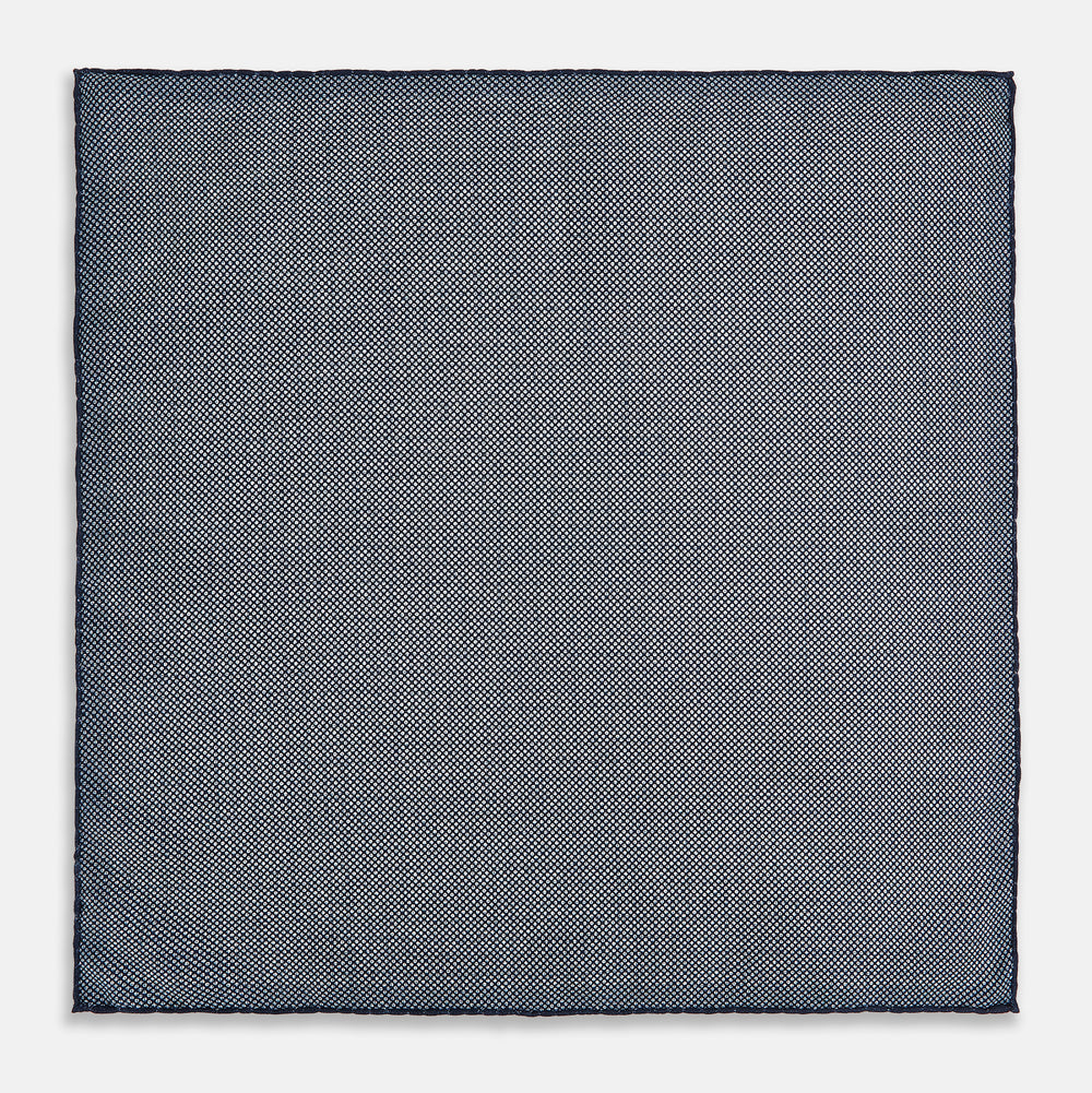 Rosette Navy Pocket Square in Silk