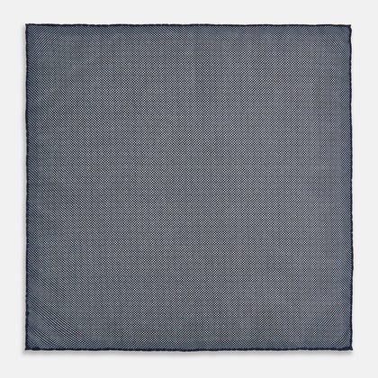 Rosette Navy Pocket Square in Silk Image 5