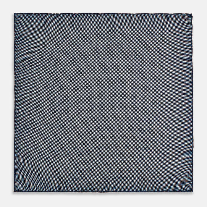 Rosette Navy Pocket Square in Silk Image 5
