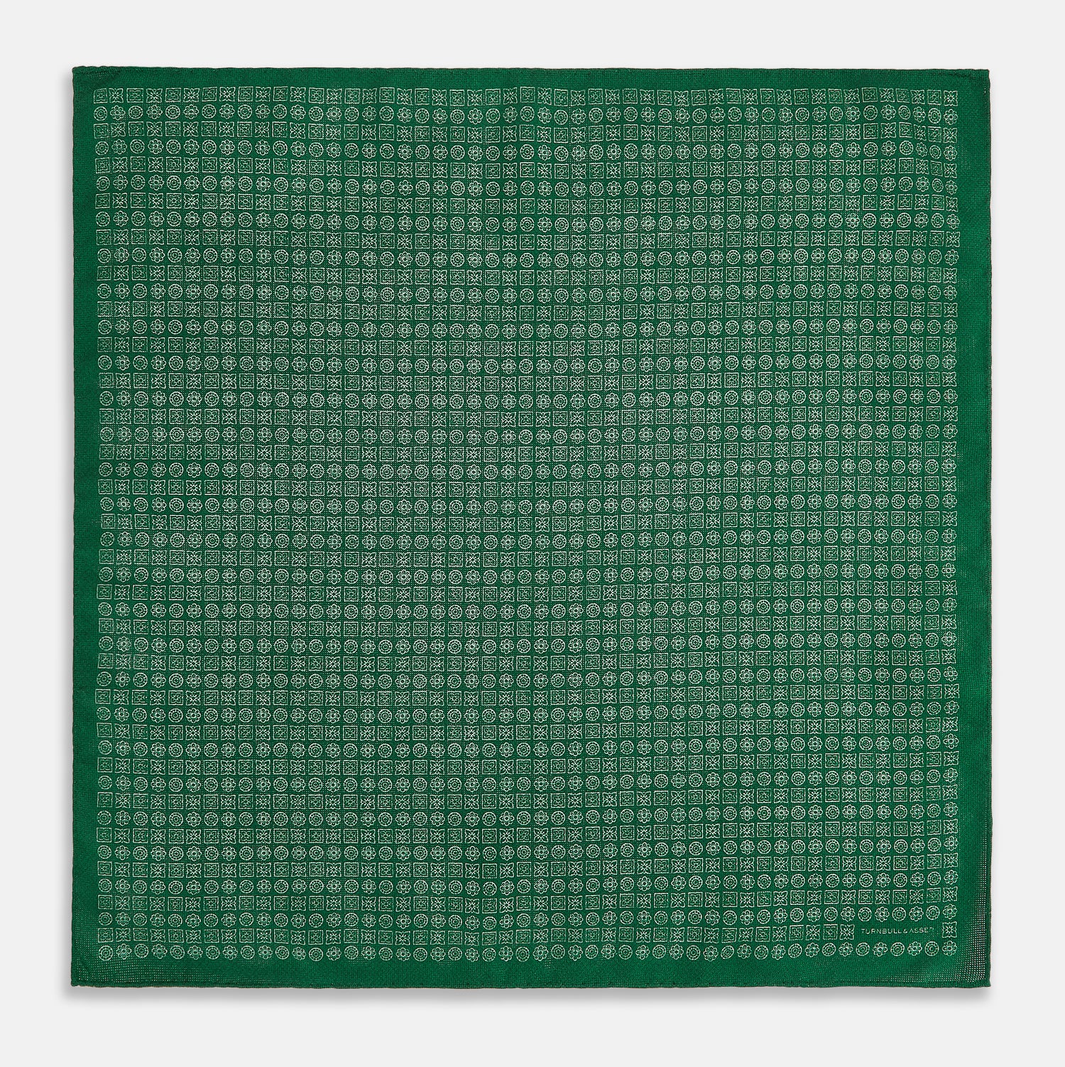 View 5 of product Rosette Green Pocket Square in Silk