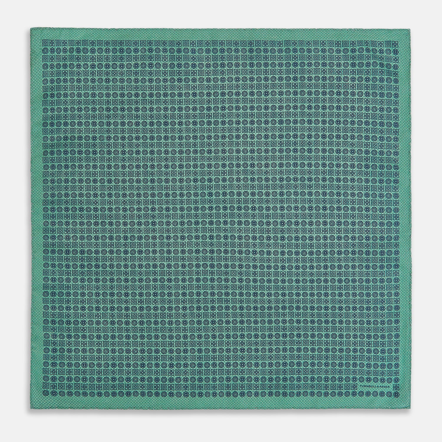 View 5 of product Rosette Green Pocket Square in Silk