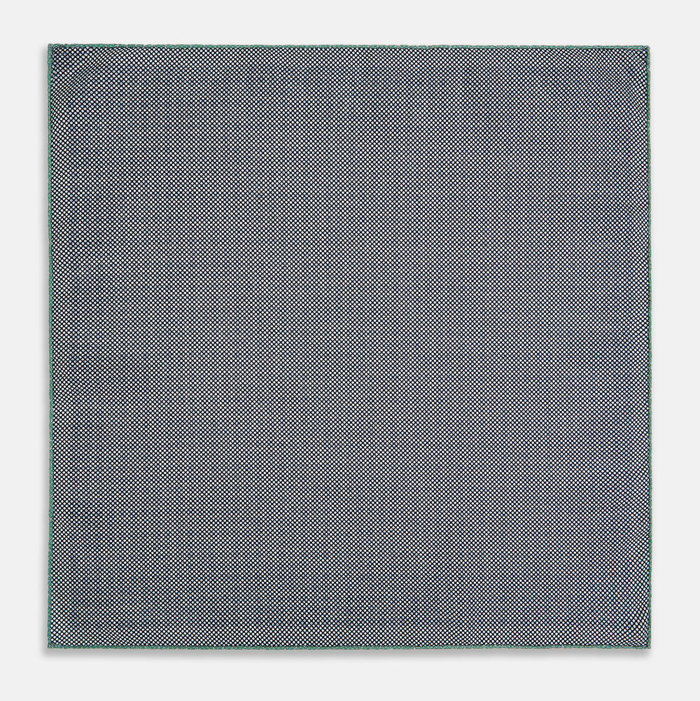 Rosette Green Pocket Square in Silk