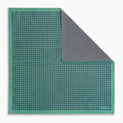 Rosette Green Pocket Square in Silk Image 6