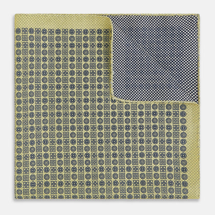 Rosette Yellow Pocket Square in Silk Image 3