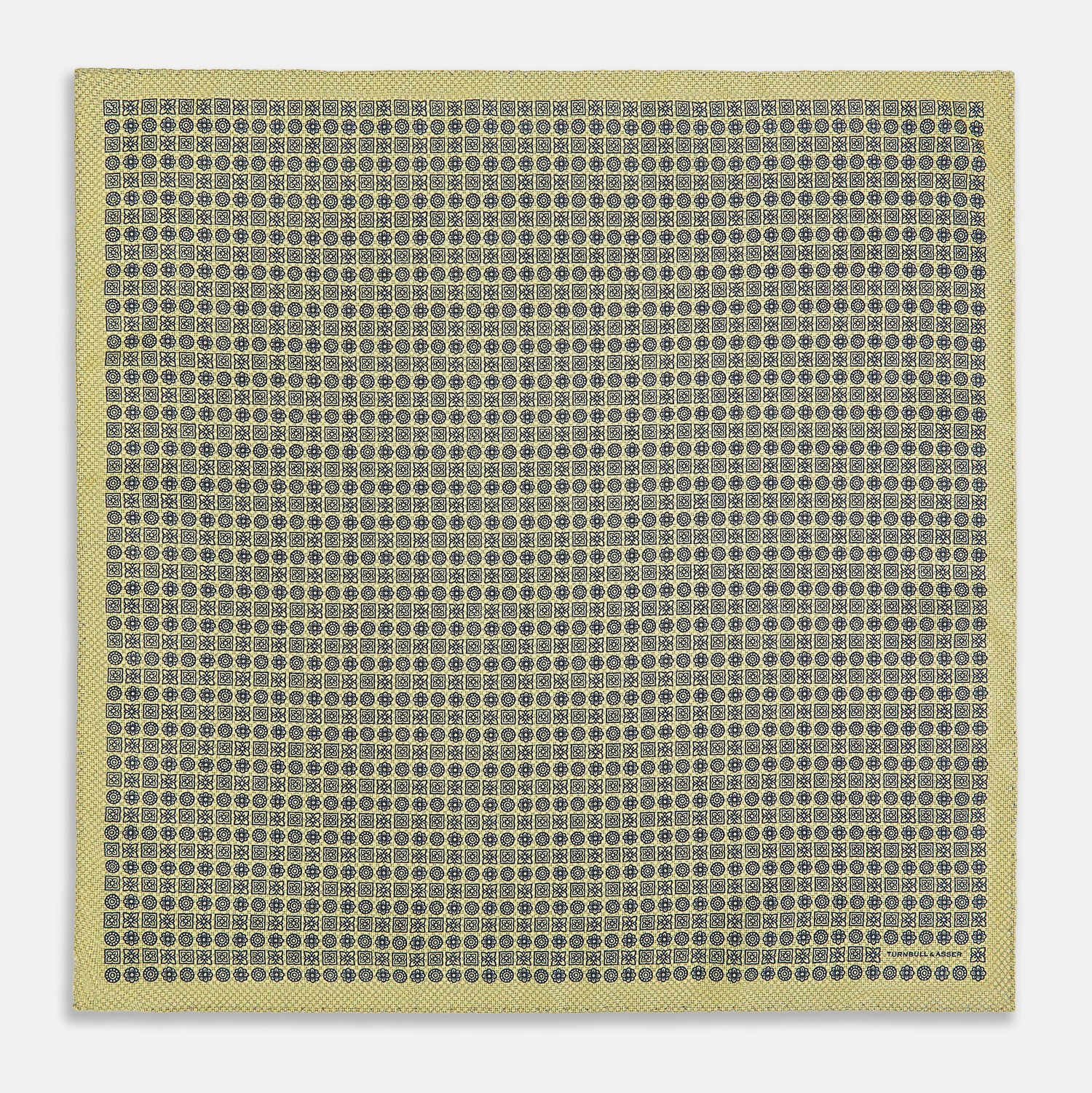View 5 of product Rosette Yellow Pocket Square in Silk