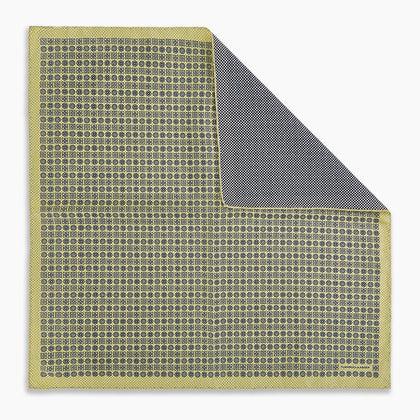 Rosette Yellow Pocket Square in Silk Image 6