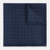 View 2 of product Checked Blue Pocket Square in Silk