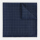 Checked Blue Pocket Square in Silk