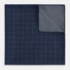View 4 of product Checked Blue Pocket Square in Silk