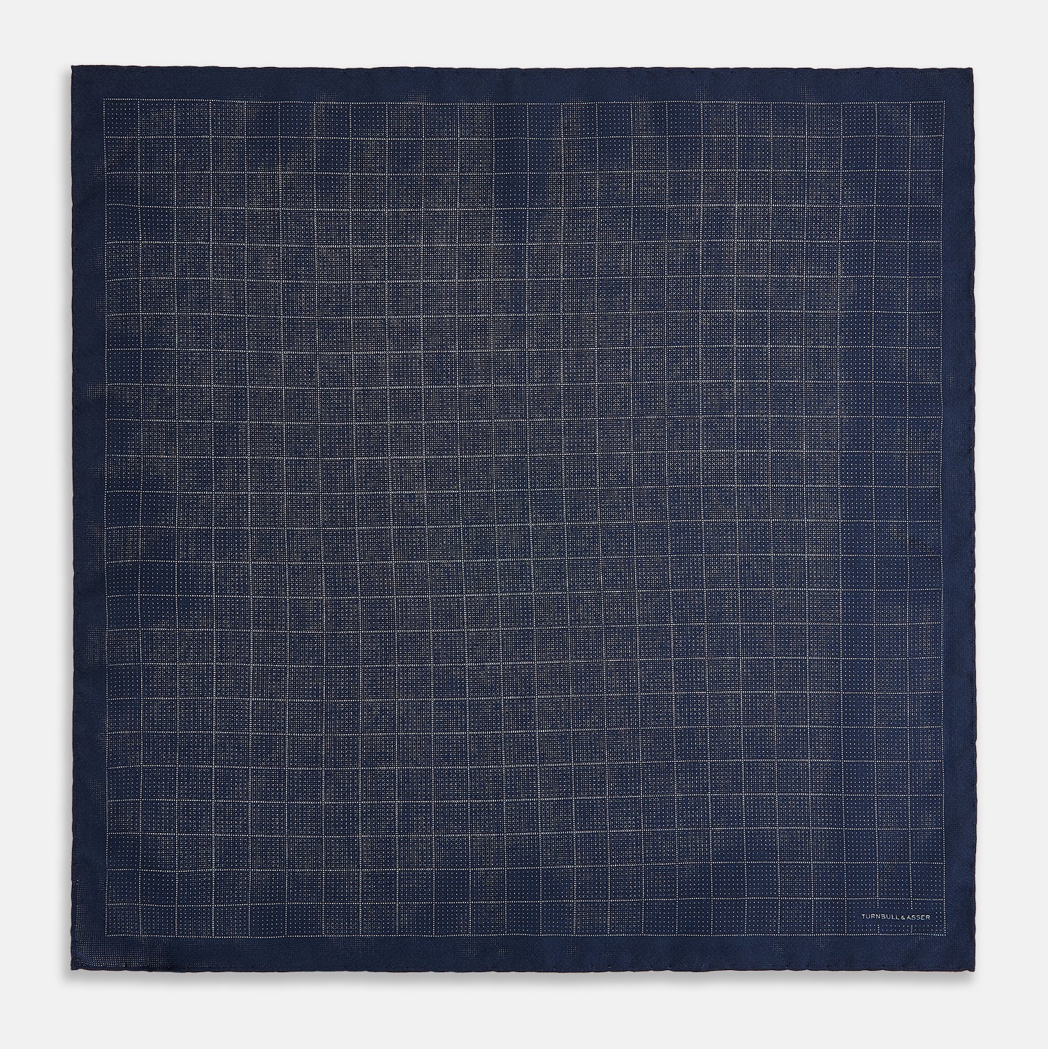 View 5 of product Checked Blue Pocket Square in Silk