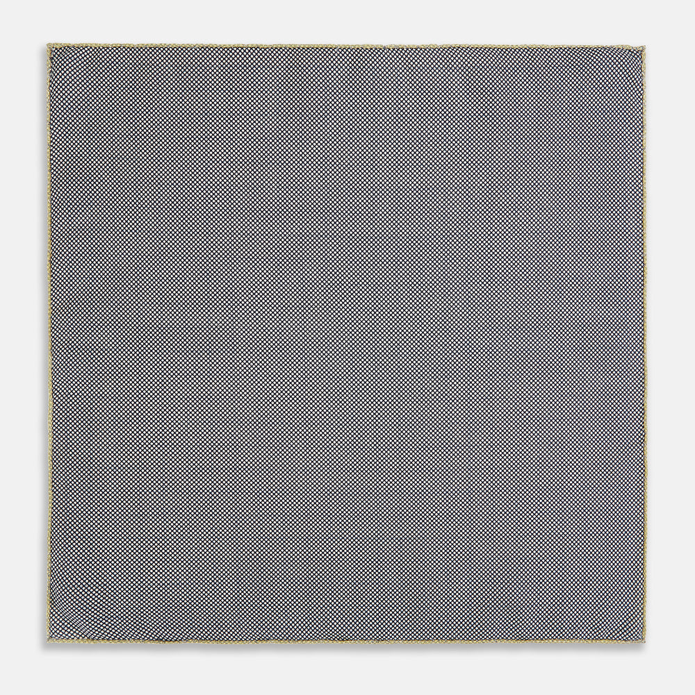 Checked Yellow Pocket Square in Silk