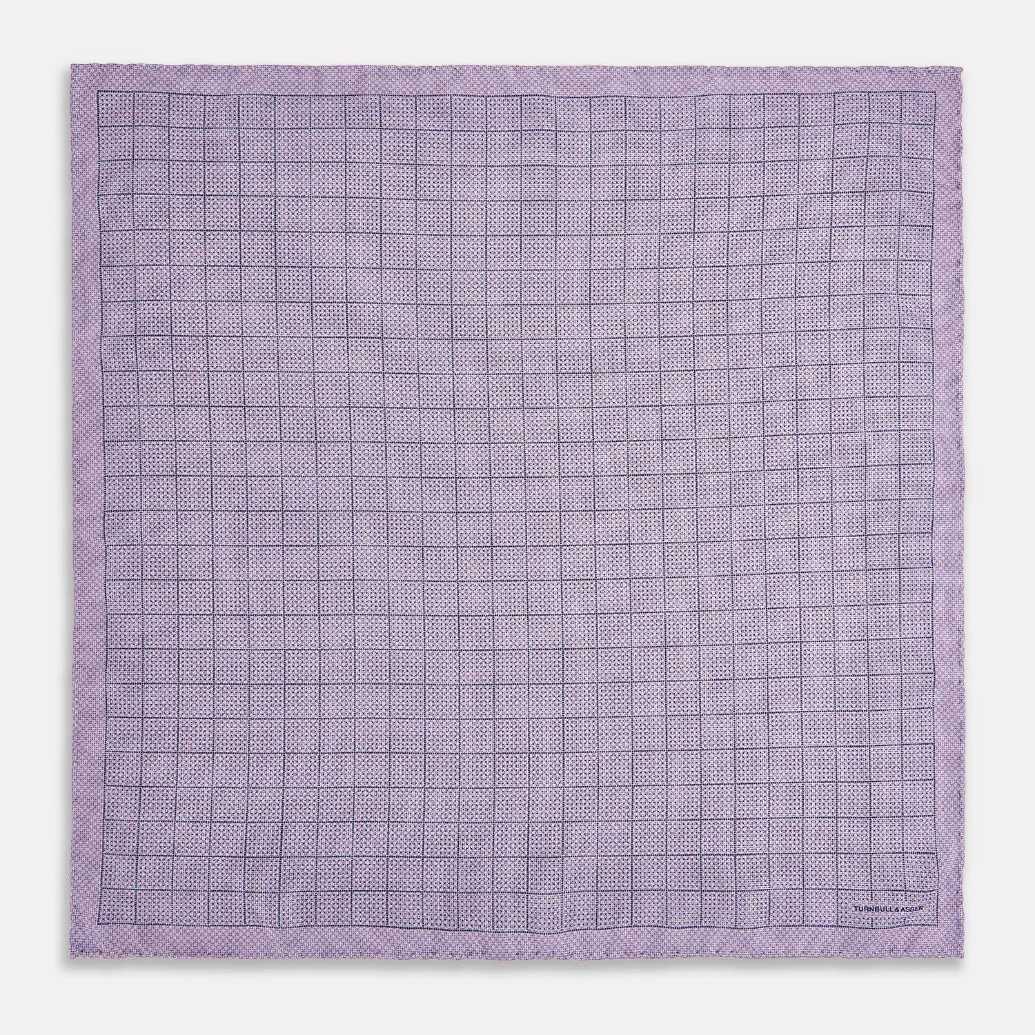 View 5 of product Checked Lilac Pocket Square in Silk