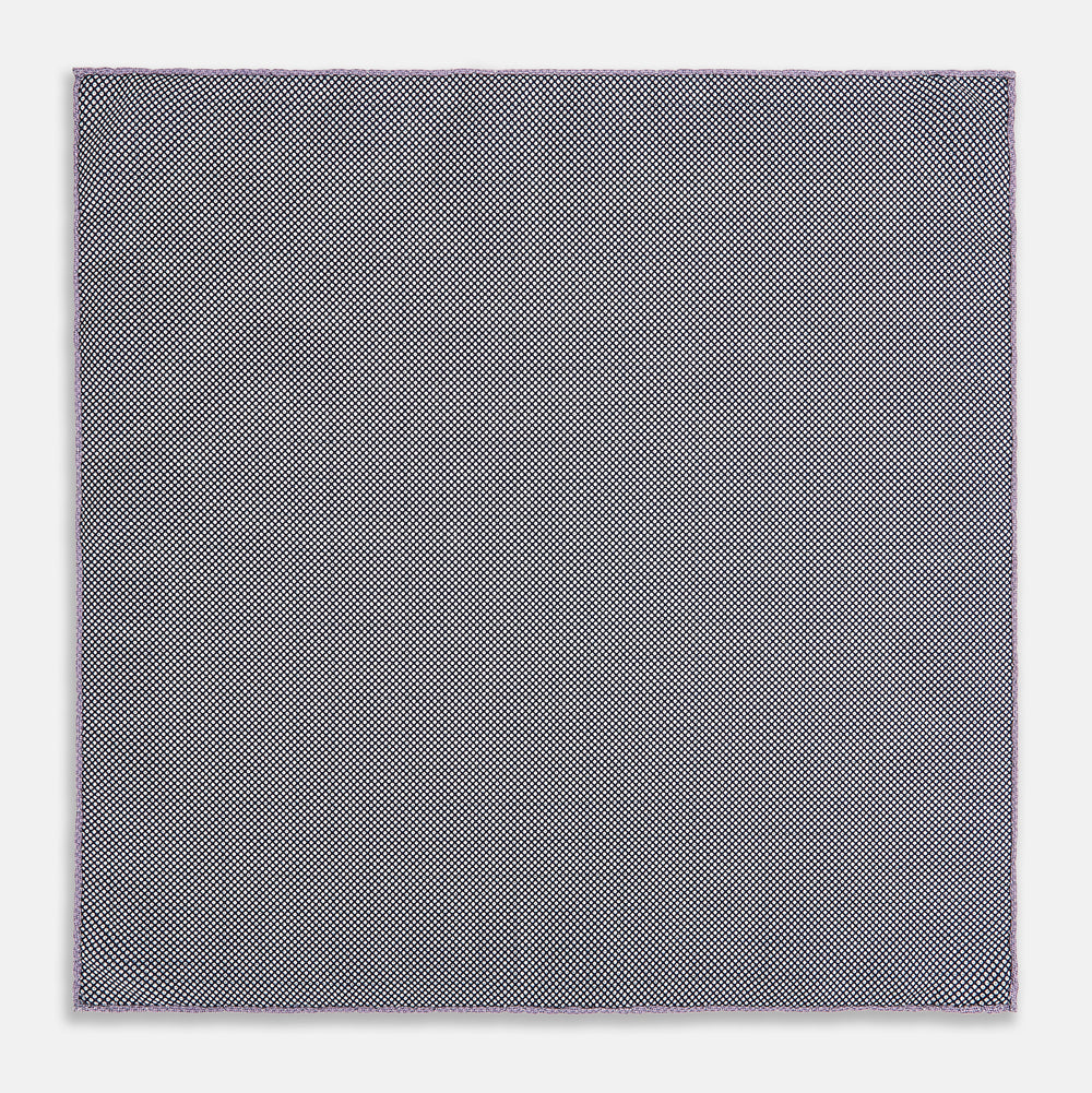 Checked Lilac Pocket Square in Silk