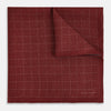 View 1 of product Checked Burgundy Pocket Square in Silk