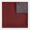 View 4 of product Checked Burgundy Pocket Square in Silk