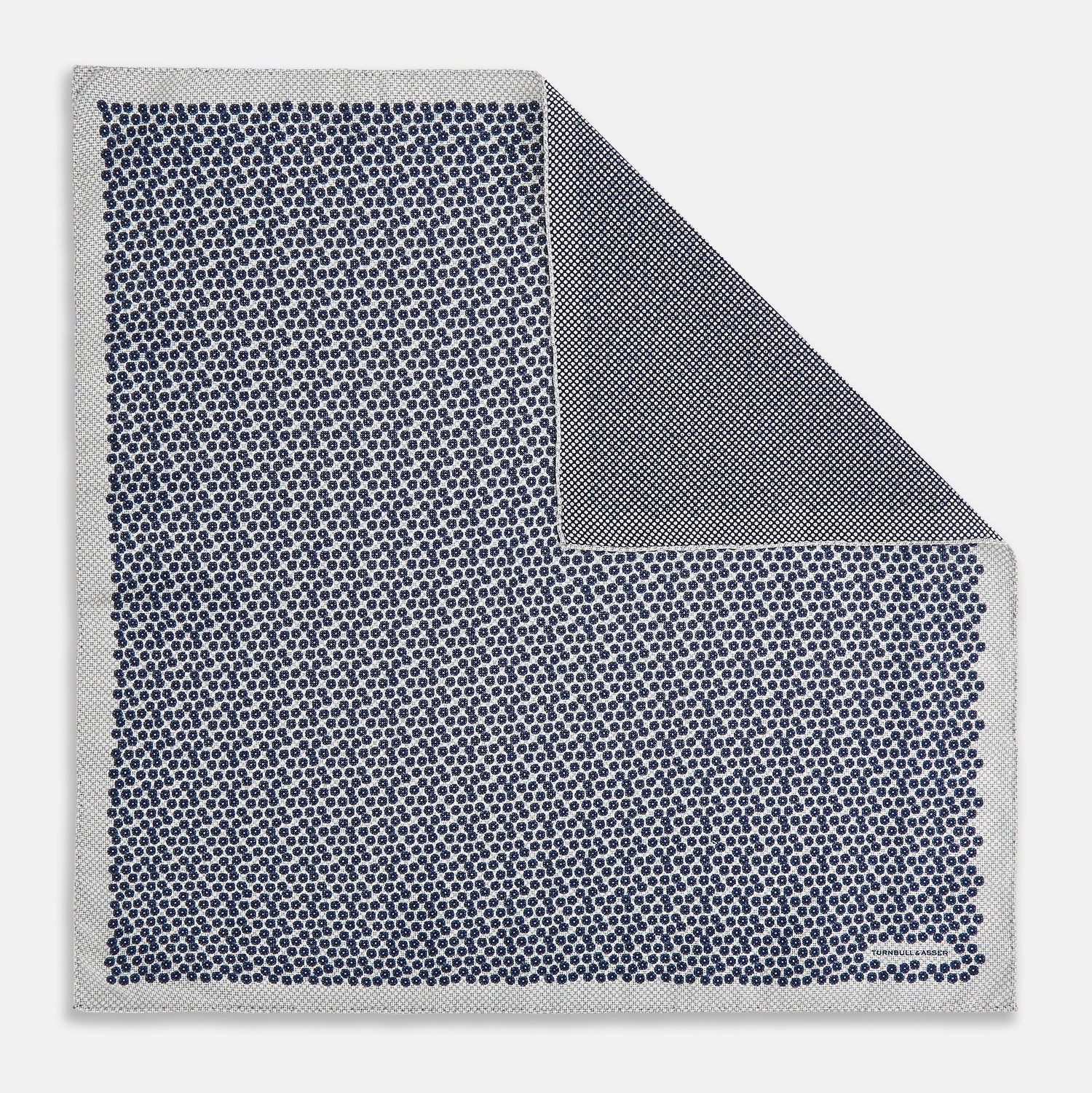 View 1 of product Floral Grey Pocket Square in Silk