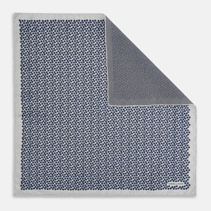 Floral Grey Pocket Square in Silk Image 2