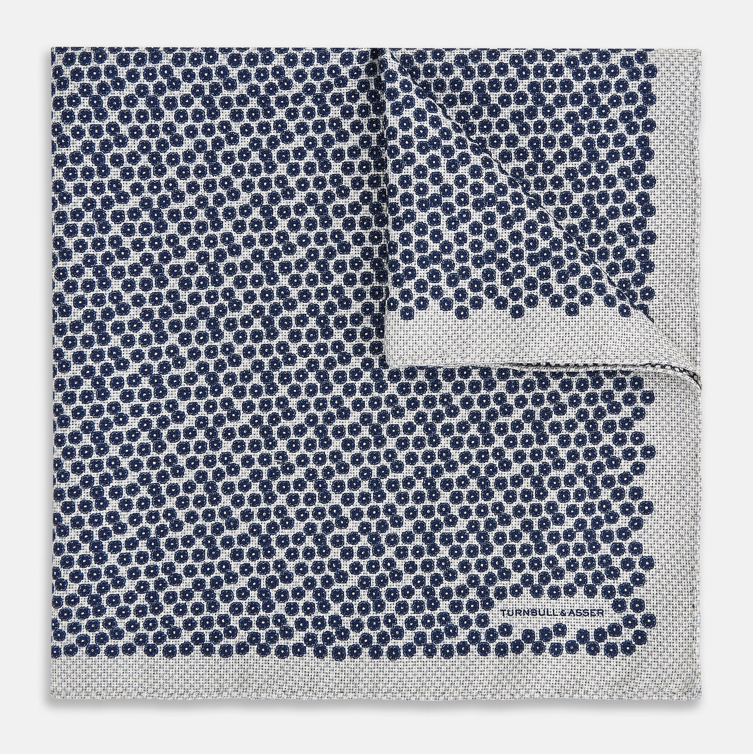 View 2 of product Floral Grey Pocket Square in Silk