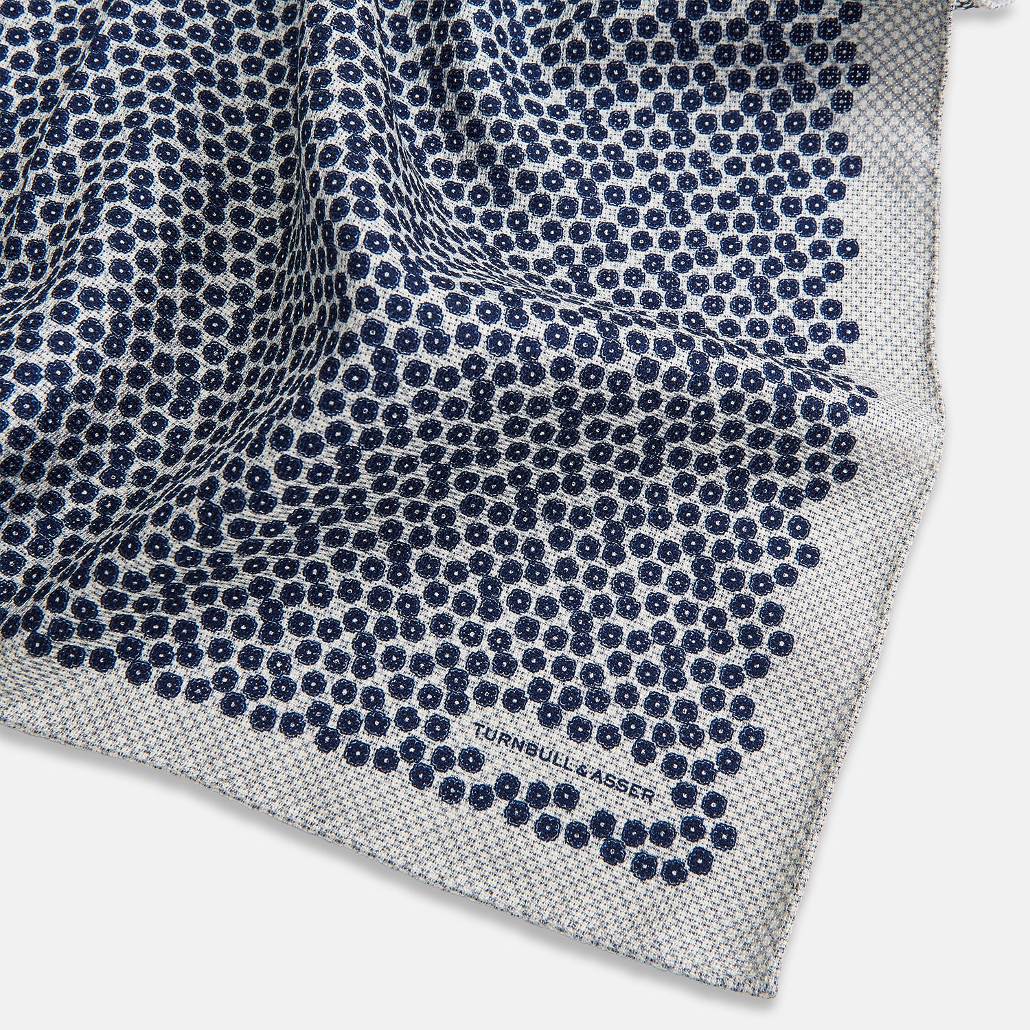 View 3 of product Floral Grey Pocket Square in Silk